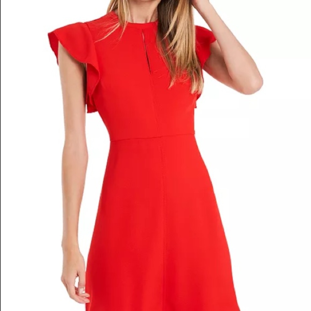 Riley & Rae Ruffle Sleeve Red Dress